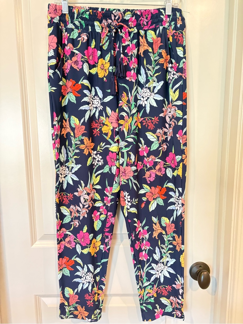 Tommy Bahama Sz S Women's Navy Floral Drawstring Pants